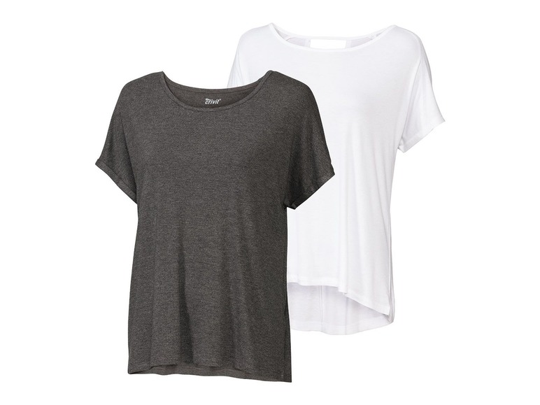2 dames yoga T-shirts XL (48-50), Grijs-wit