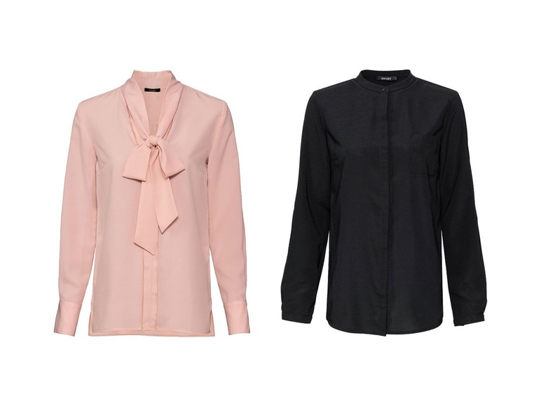 2 dames blouses plus size 38, Roze-zwart