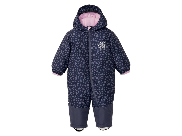 Meisjes winteroverall 86, Donkerblauw all-over-print