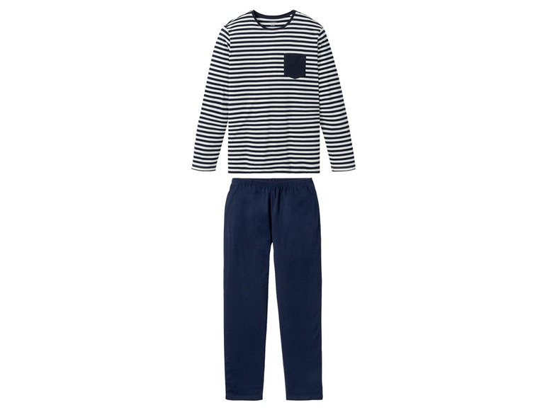Heren pyjama M (48-50), Donkerblauw-gestreept