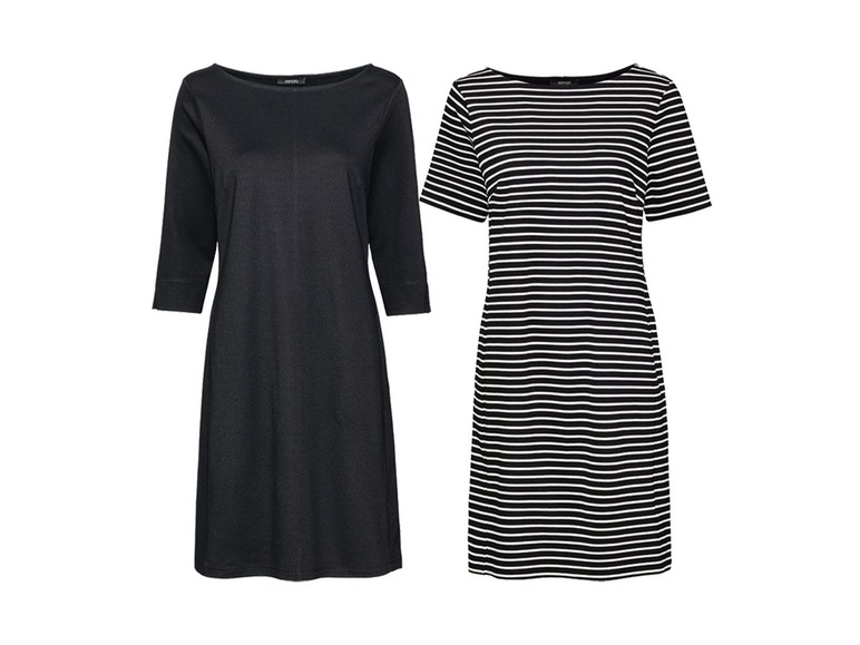 2 dames jurken XL (48-50), Zwart-gestreept