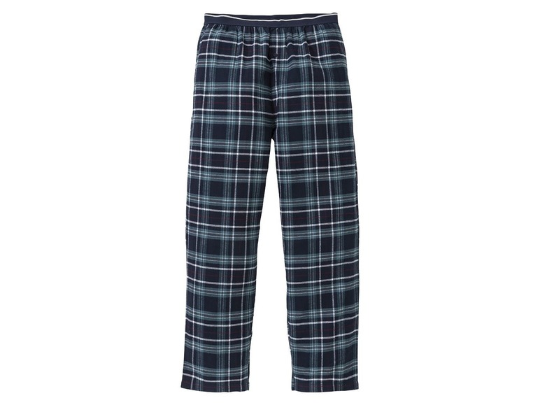 Heren pyjamabroek lang L (52-54), Geruit-marine-groen