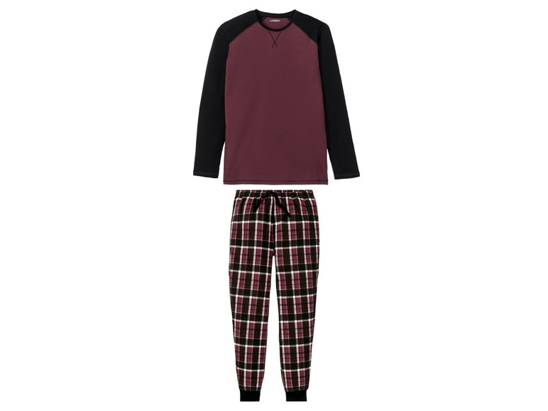 Heren pyjama L (44-46), Zwart-rood