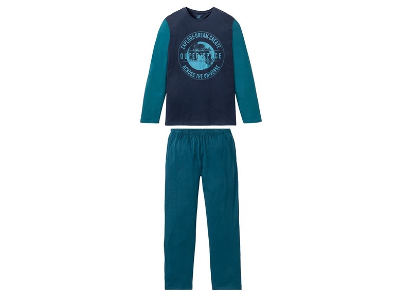 Heren pyjama L (52-54), Donkerblauw-petrol