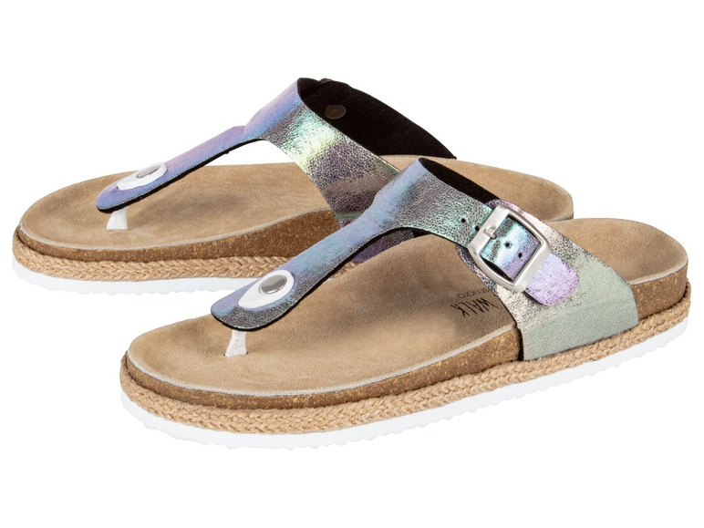Dames sandalen of slippers 37, Lila-turquoise glitters